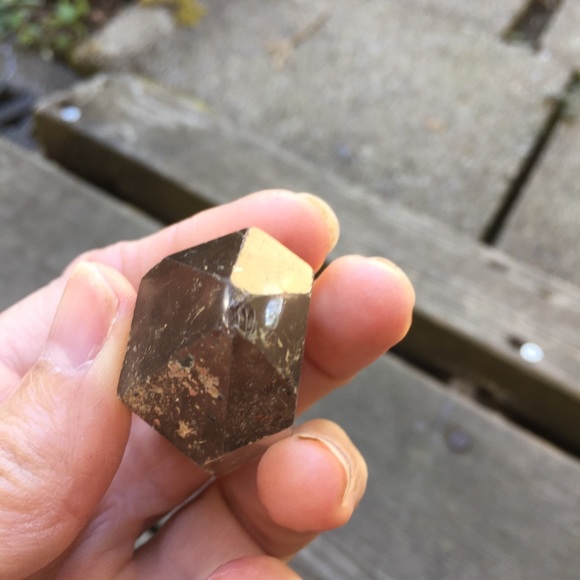 Golden Rutilated Smokey Quartz with Hematite - Picture 8 of 9